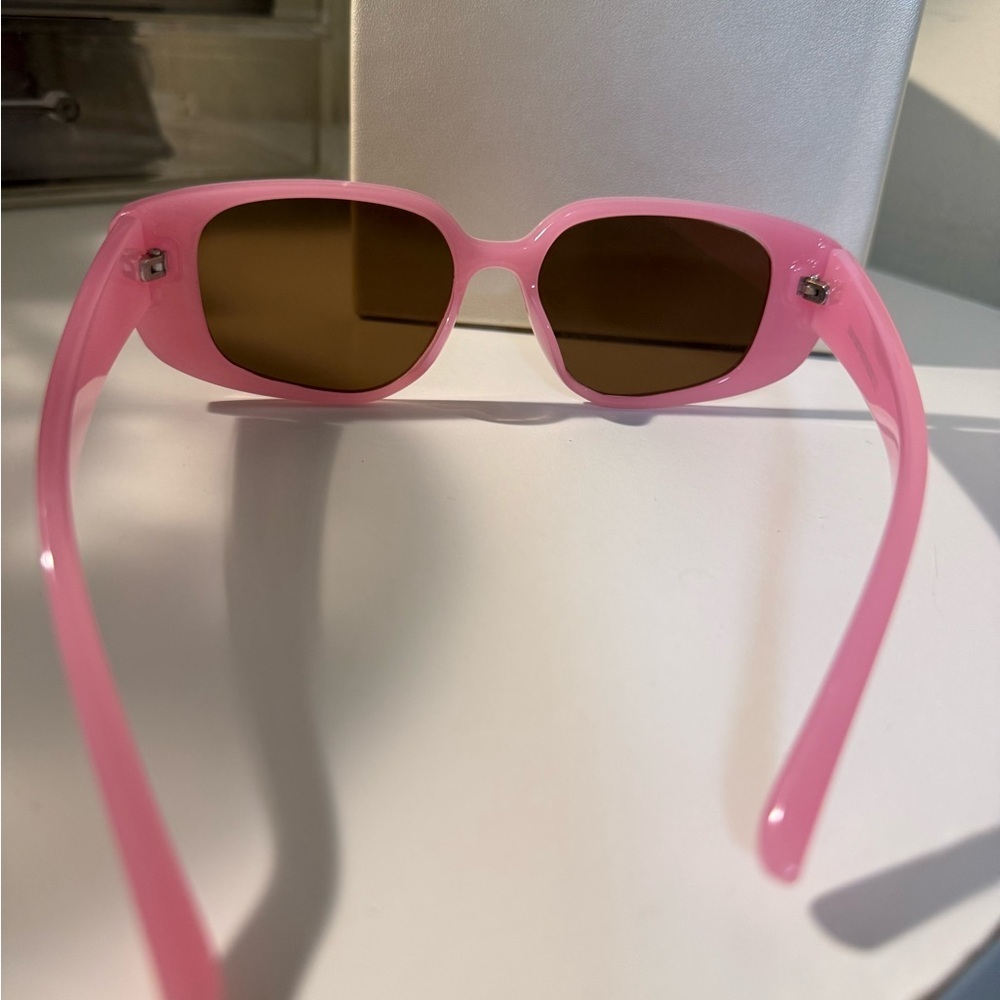 Pink Rectangular Sunglasses - Picture 7 of 9